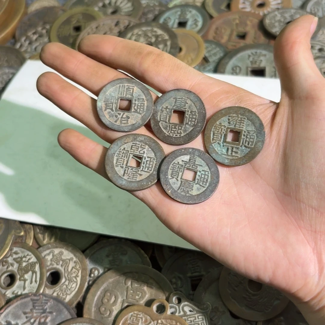 铜五帝钱手工翻砂铸造工艺品