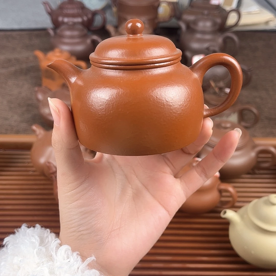 紫砂茶壶朱泥全手新年放漏