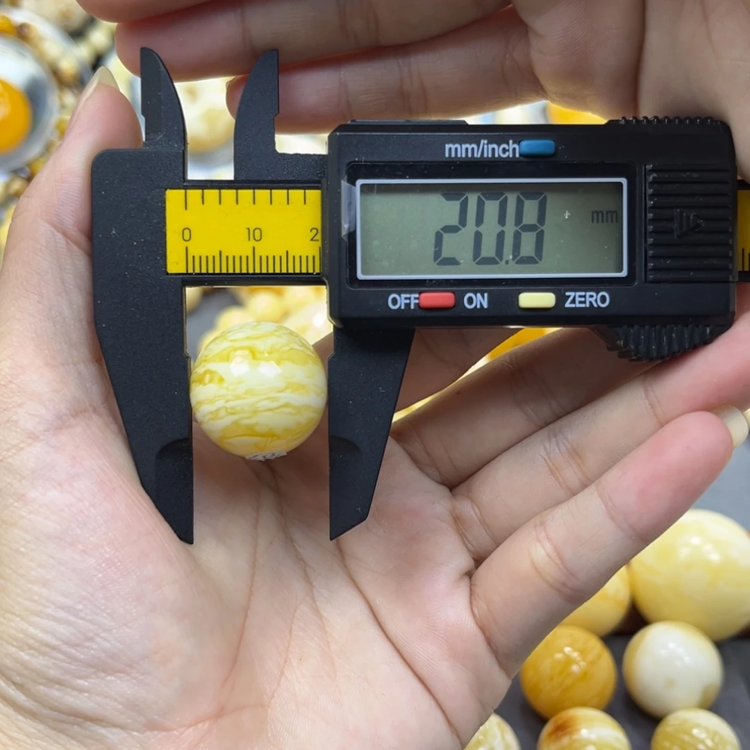 琥珀未镶嵌手串单珠圆珠