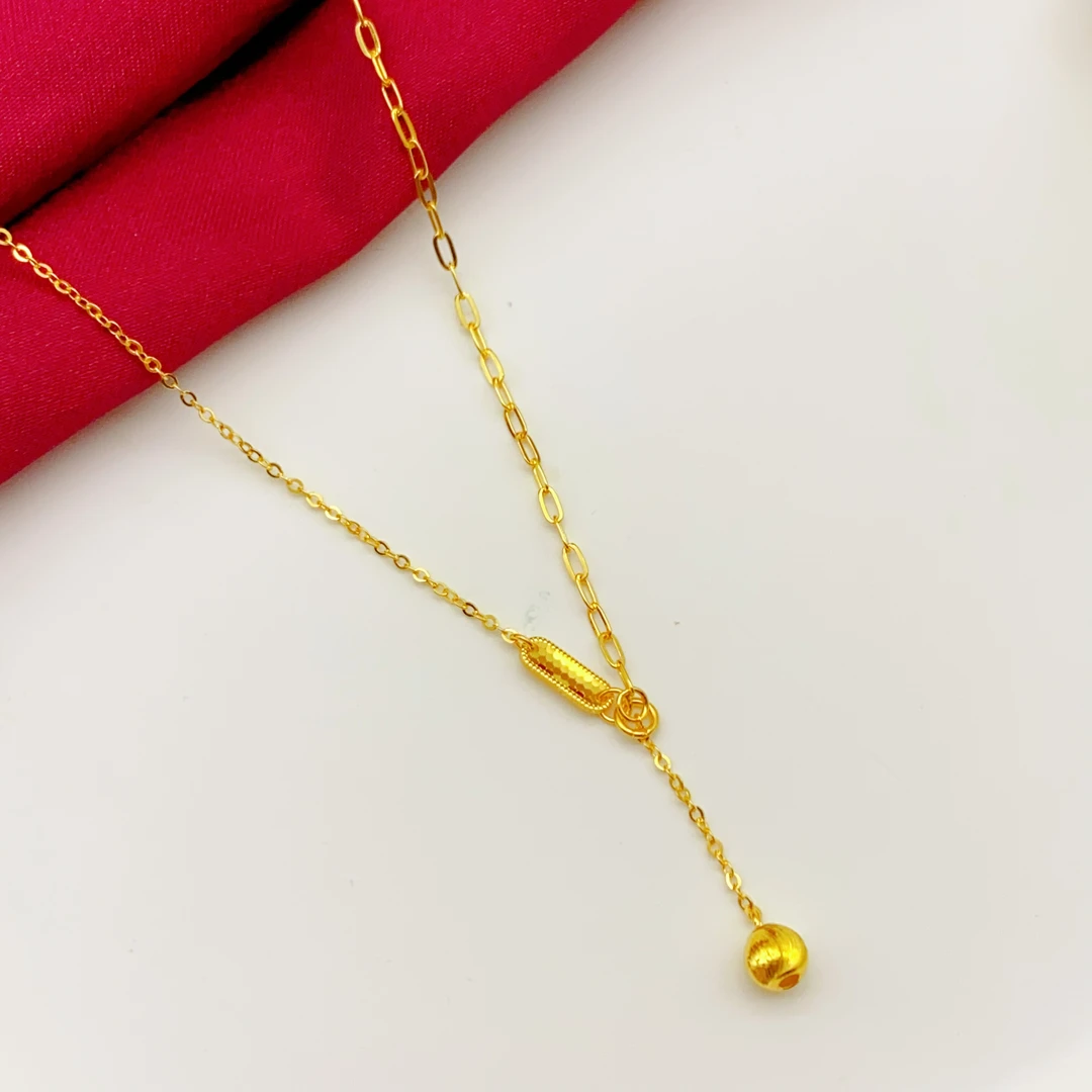 【木韵阁】足金999 5G黄金猫眼珠拉丝球套链时尚套链 3.62