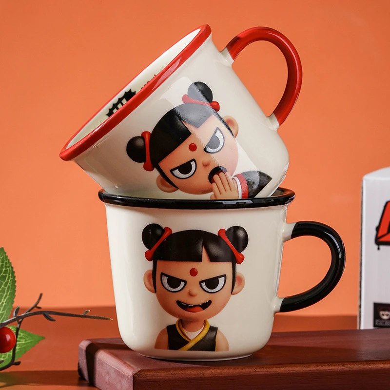 哪吒正版授权生日礼物刻度杯陶瓷马克杯女生水杯子爆款2025最新款