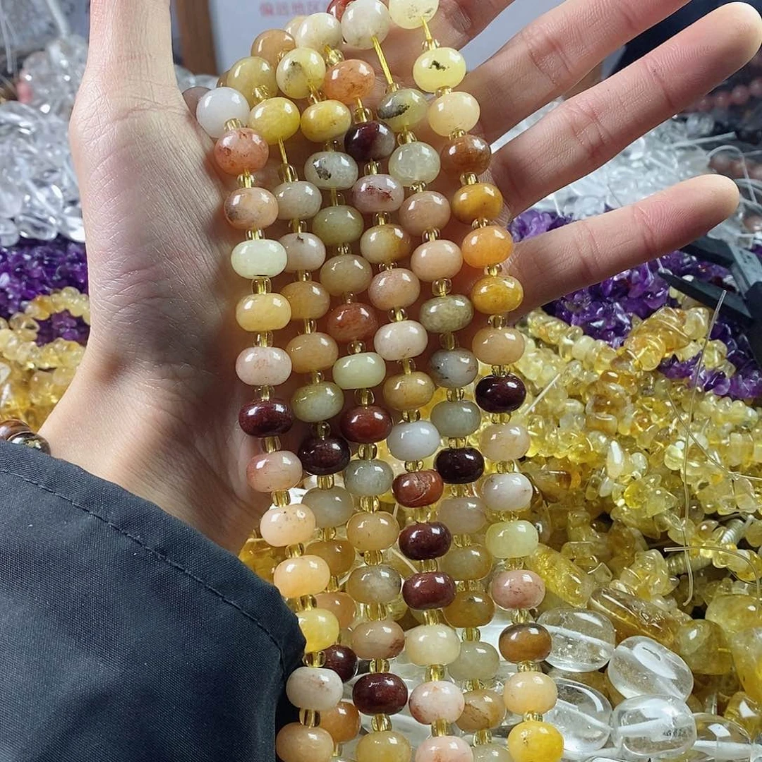 玛瑙/玉髓珠宝半成品未镶嵌一条天然8×12老矿金丝玉胖隔片