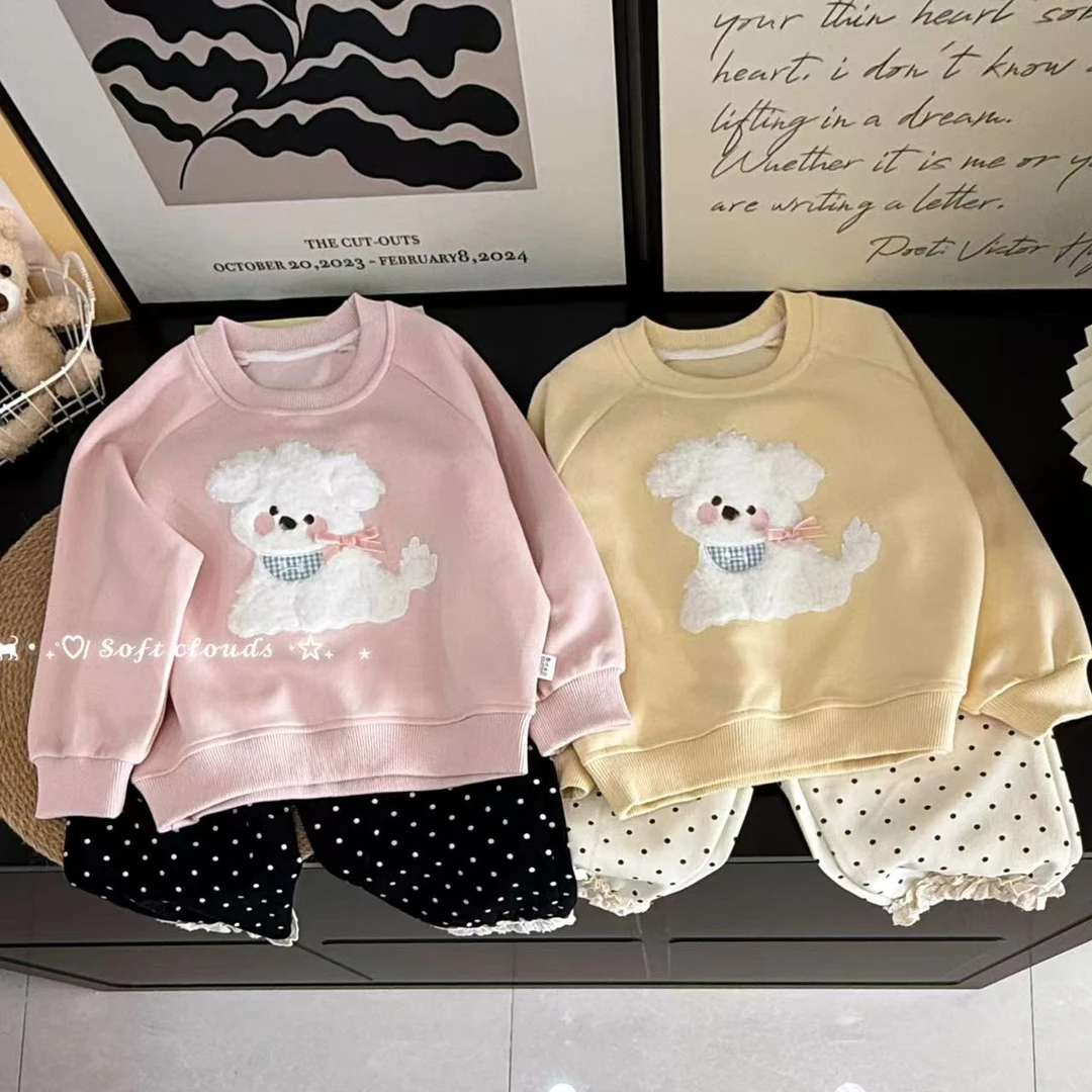 【现货】2025常规款春秋女童套头休闲风卫衣套装童装女童长袖