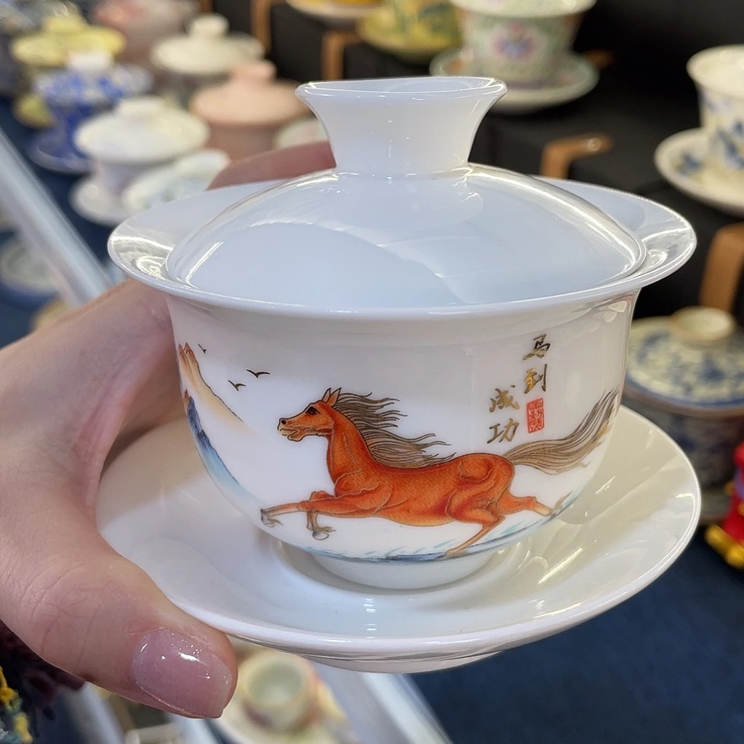 陶景德陶瓷盖碗茶具