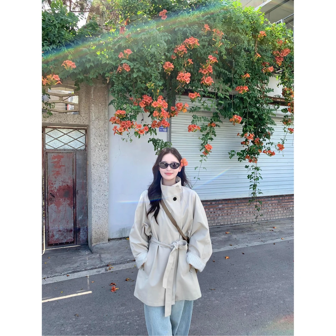 英伦风中长款风衣外套女2025春季韩系氛围感穿搭休闲高级感大衣