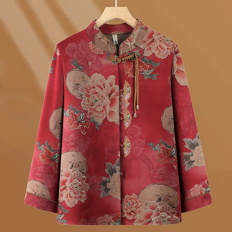 中老年人女装妈妈春装开衫衬衫奶奶上衣老人秋装衣服外套60岁衬衣