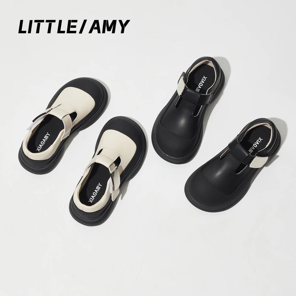 LITTLEAMY/新款儿童皮鞋复古软底英伦风休闲百搭中大童鞋896-9601