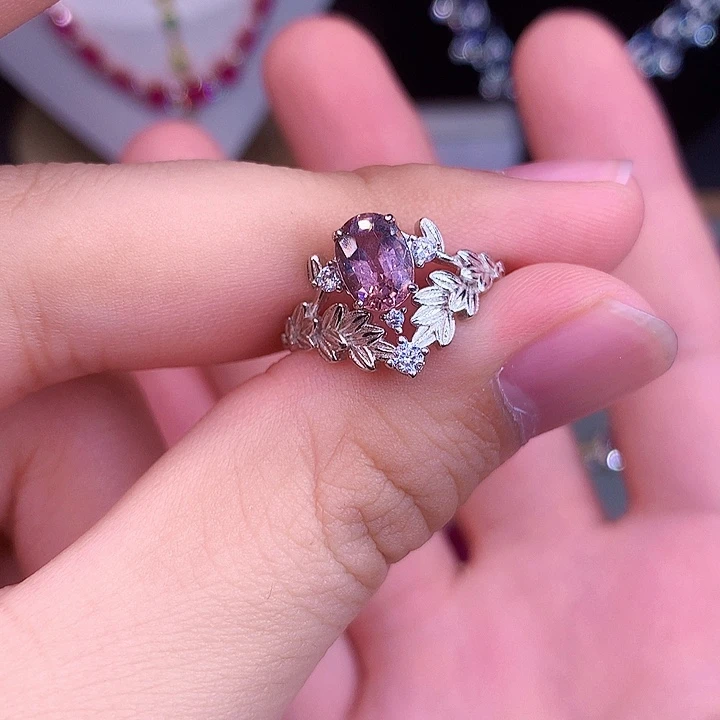 碧玺戒指银S925镶嵌