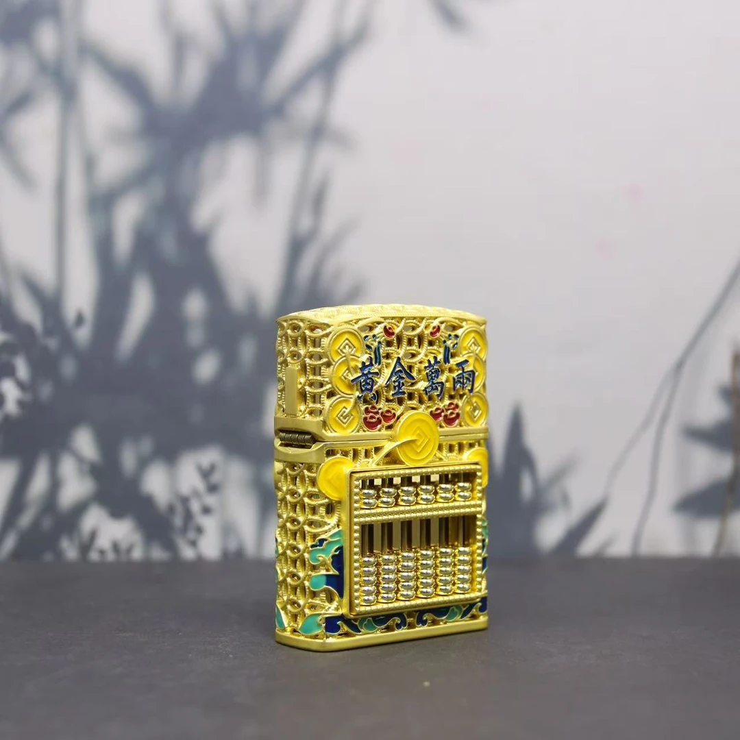 珐琅彩算盘防风煤油打火机男士限量版礼物