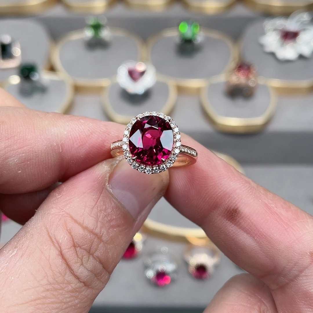 碧玺戒指18K金镶嵌4.36ct