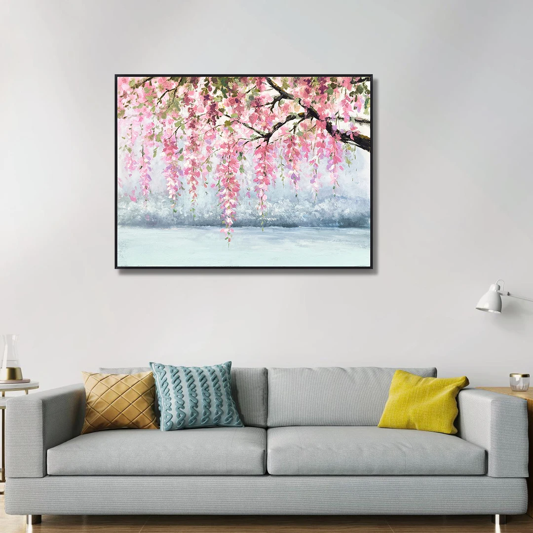 手绘装饰油画高级感现代风景花树客厅餐厅卧室挂画