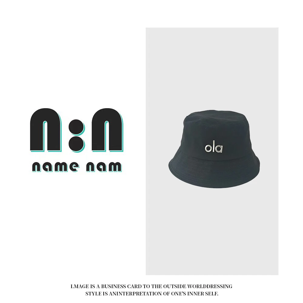 简约纯色OLA字母渔夫帽