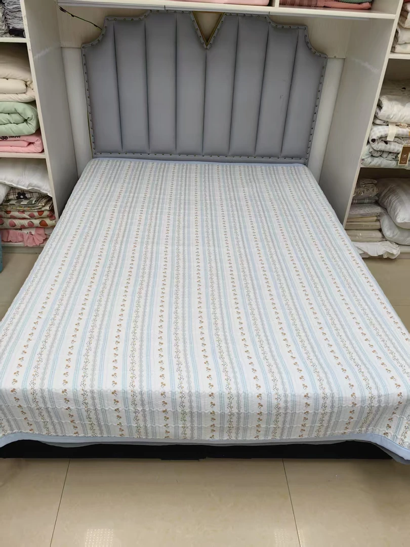 【海棠花开】200*230多功能水洗棉双面绗缝四季软床盖