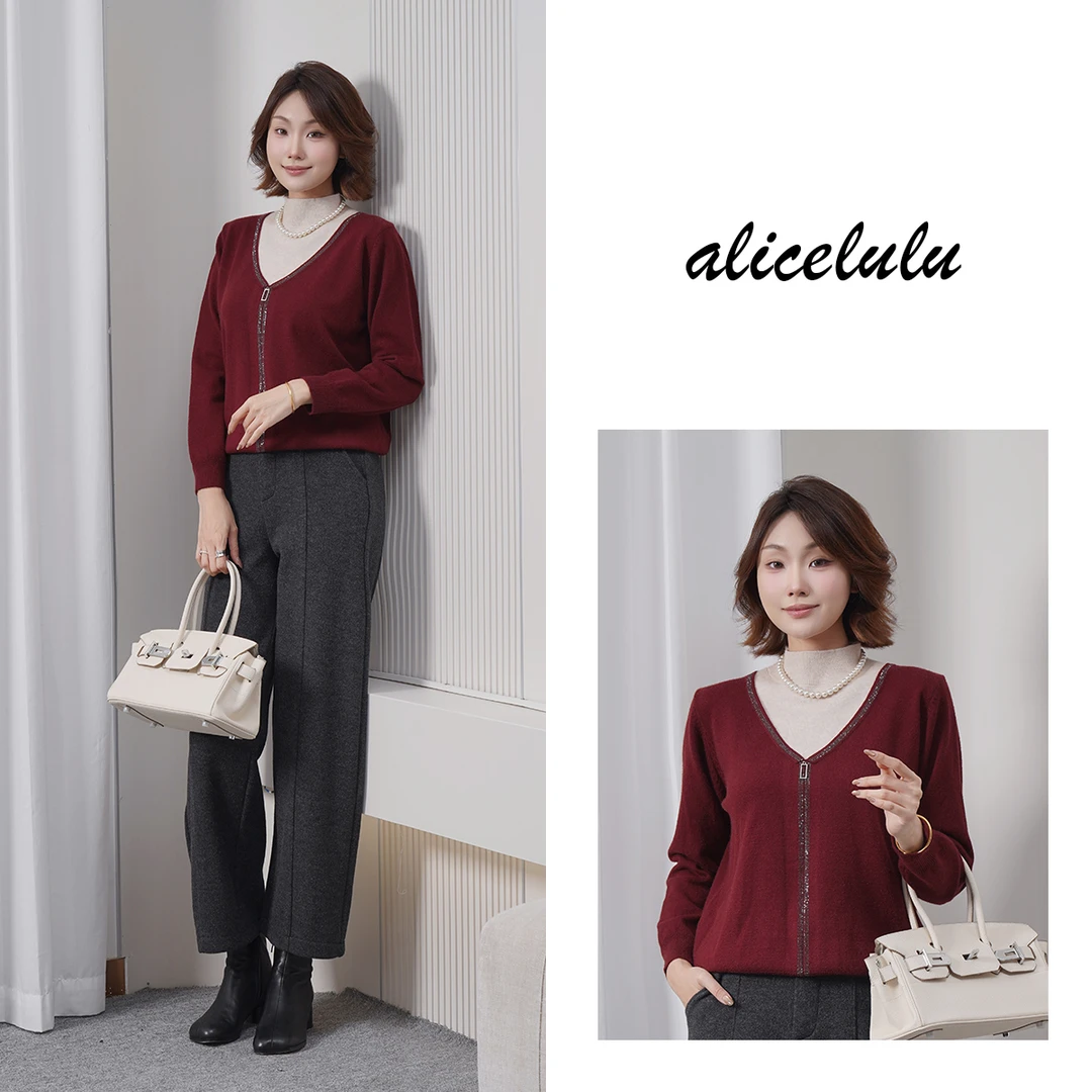 alicelulu暖意双生.温柔气质百搭假两件针织衫S2145342V