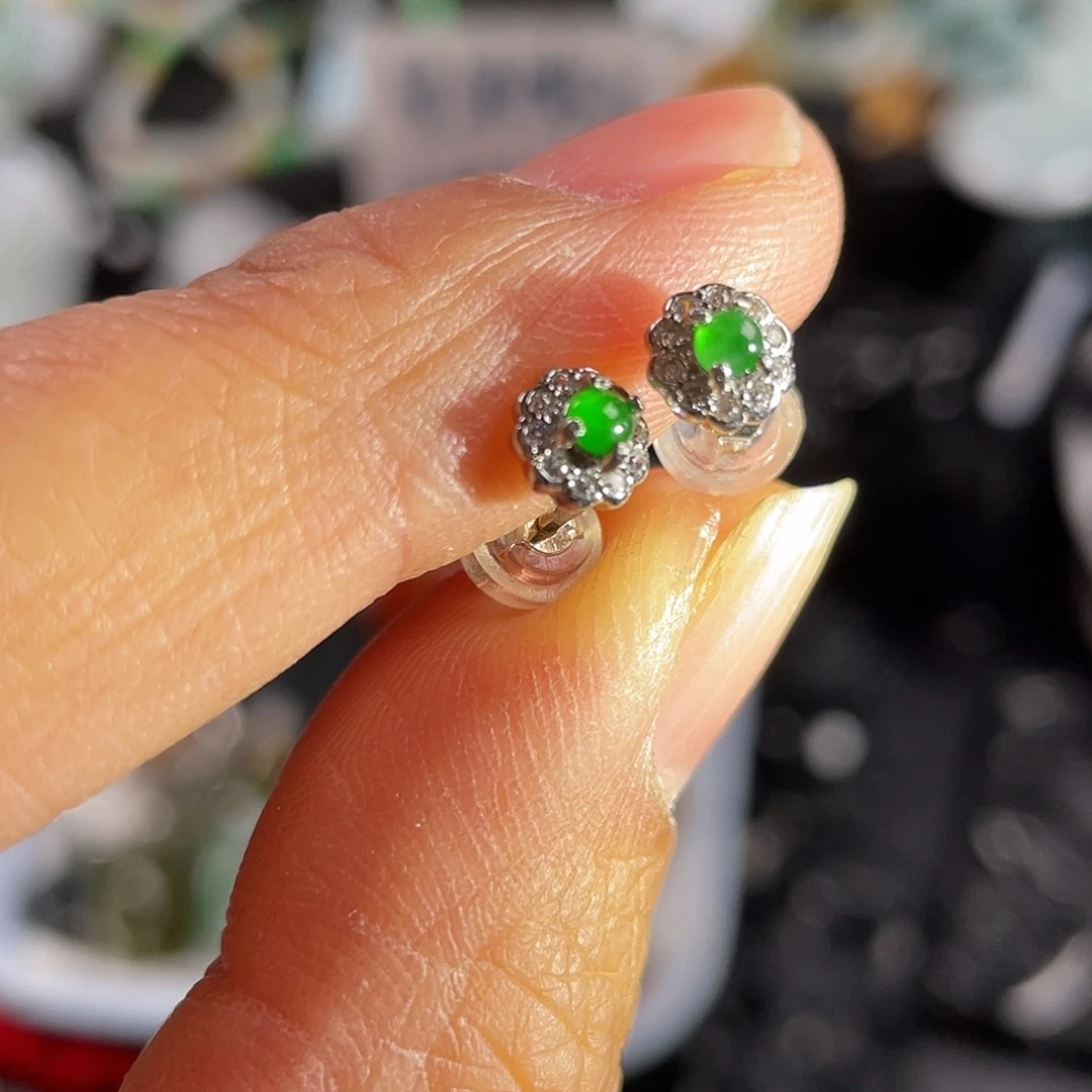 翡翠银S925镶嵌吊坠(不含链)