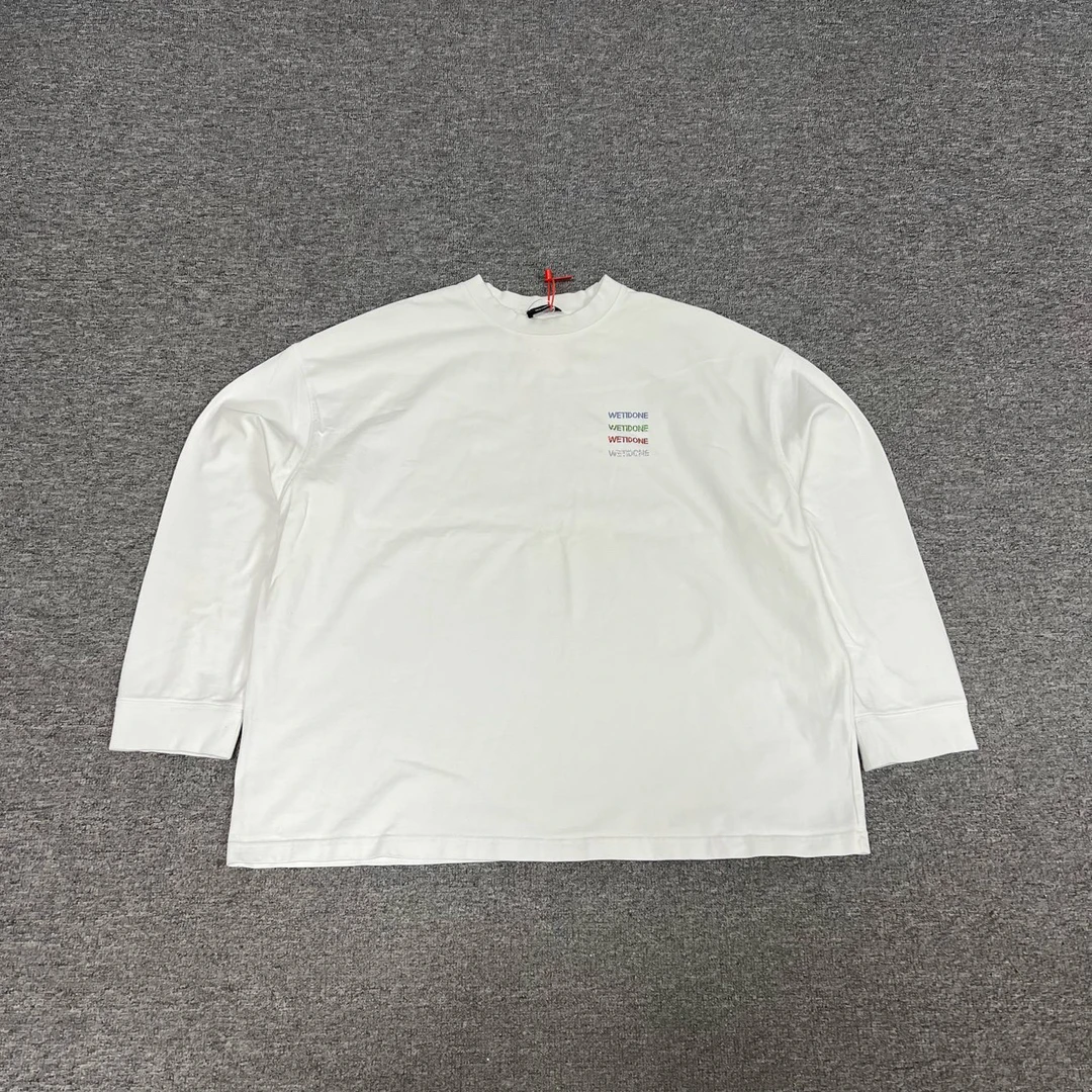 99新 KENZO/肯佐 白色 We11done 彩钻Logo 长袖T恤 S码