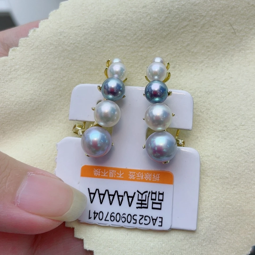 银S925镶嵌耳饰海水珍珠w45