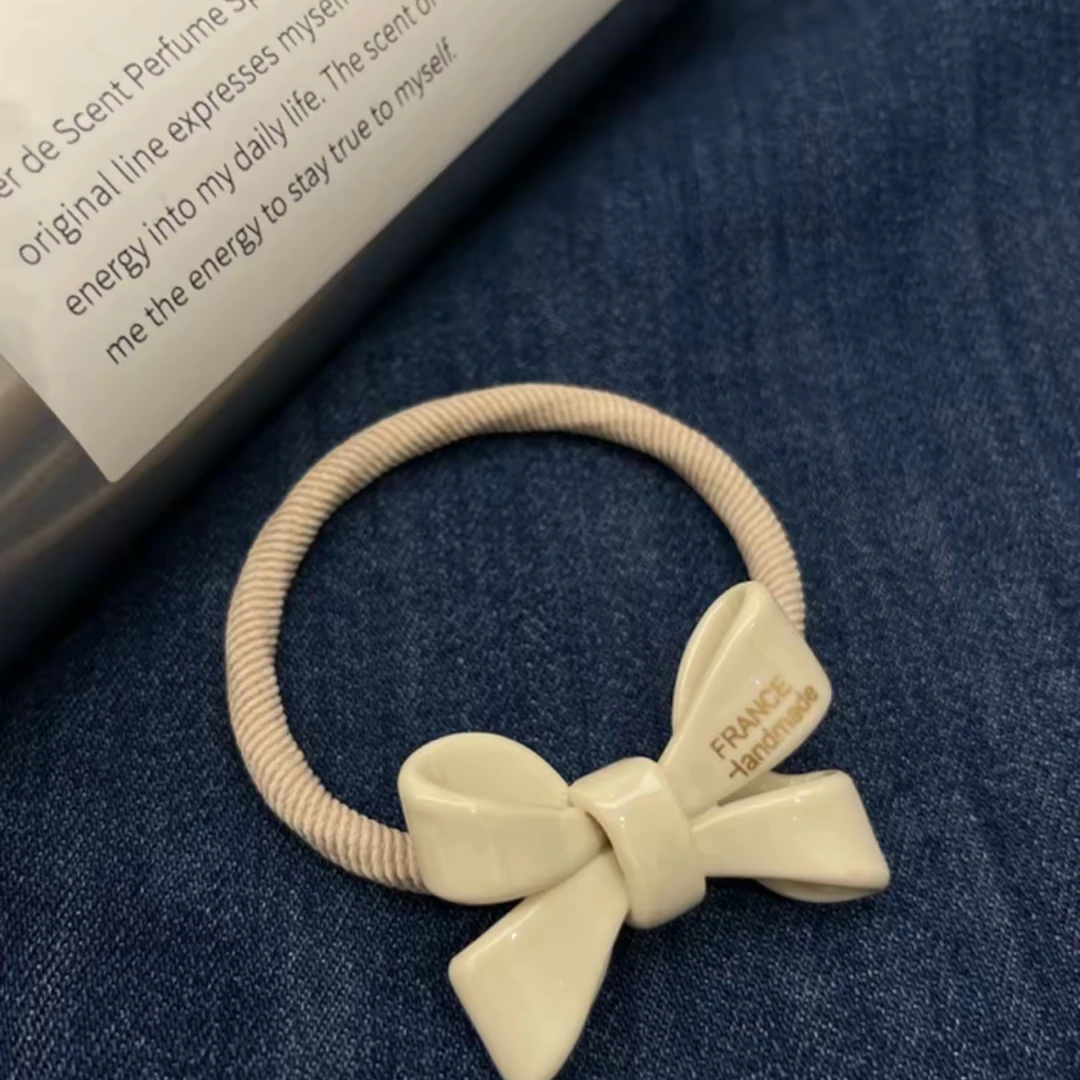 发绳清新米白色蝴蝶结