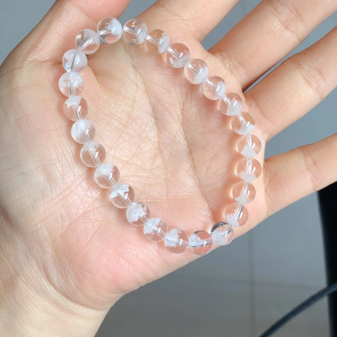 未镶嵌水晶手链白幽灵金字塔7.6