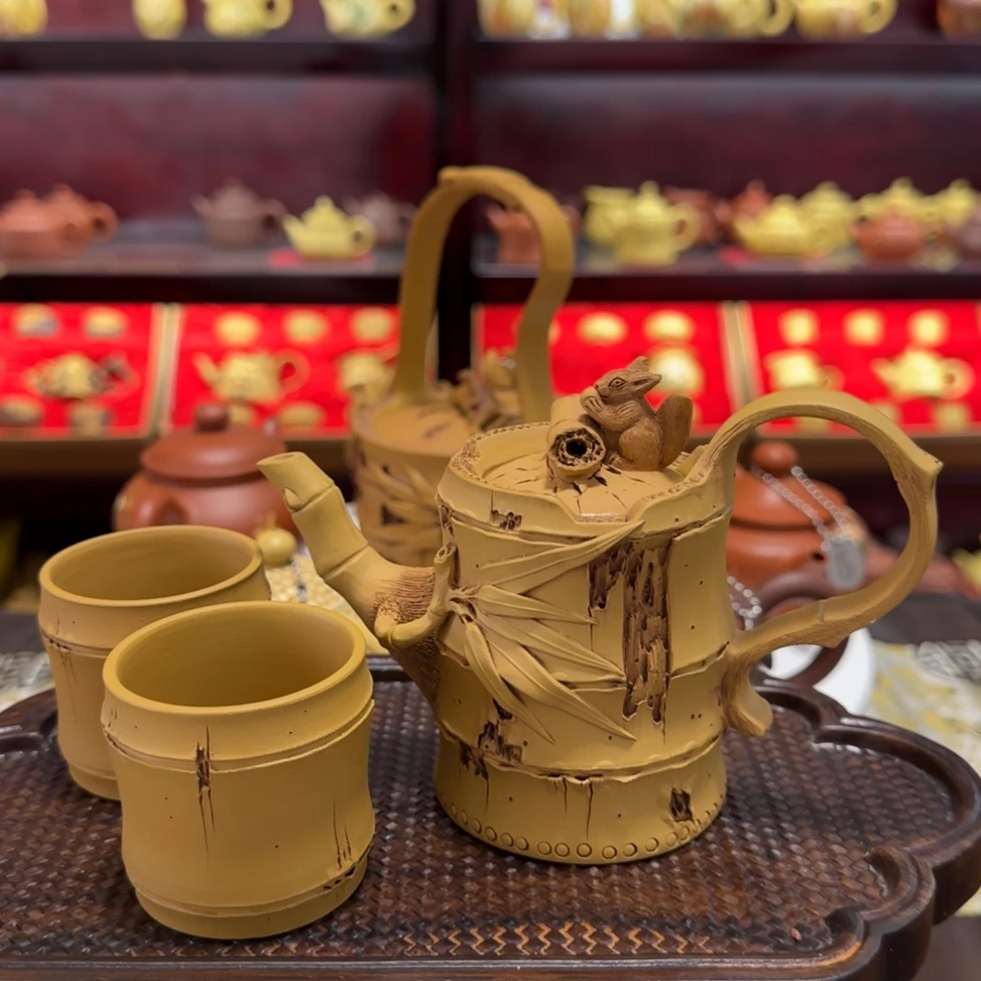 【闪购商品】紫砂茶壶竹节松鼠