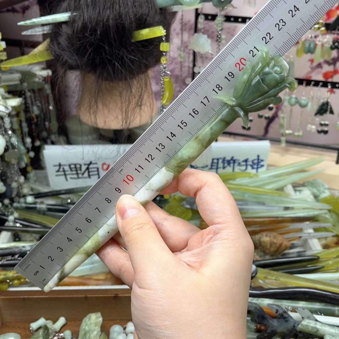 岫玉未镶嵌发饰长度22厘米左右的