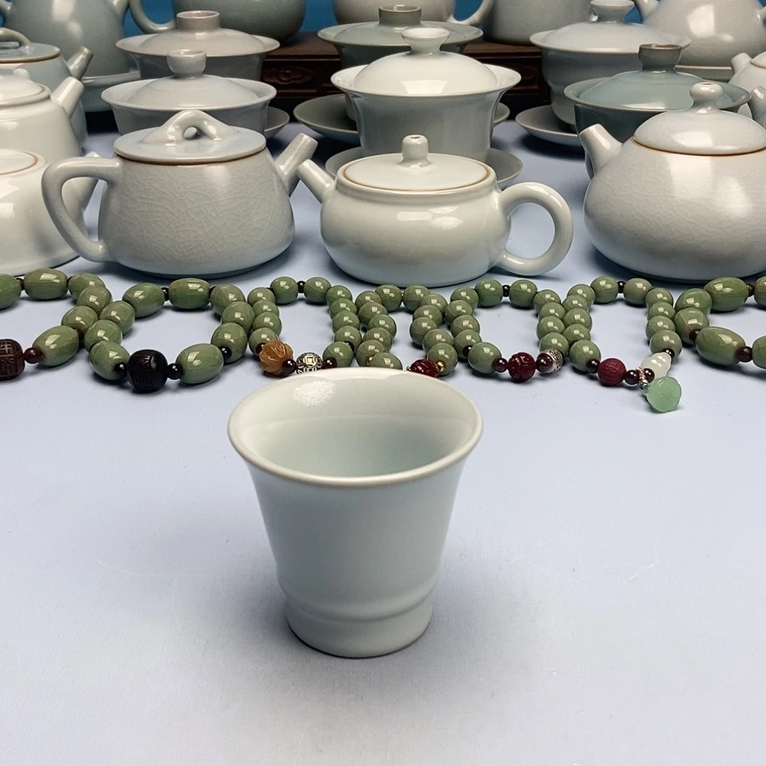 杯月白釉闻香杯原矿原釉原产地