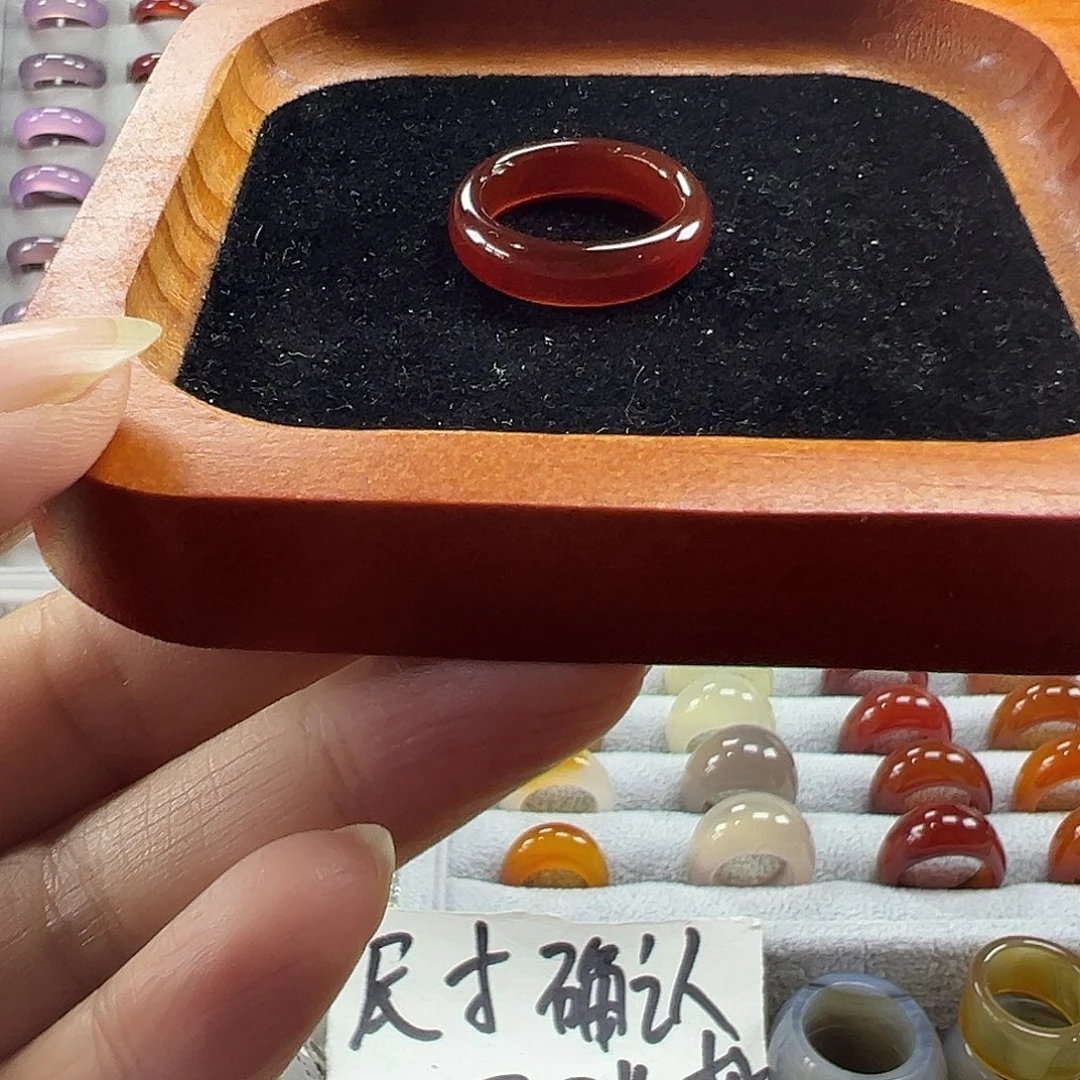 玛瑙/玉髓未镶嵌戒圈A3不退换17.7港16