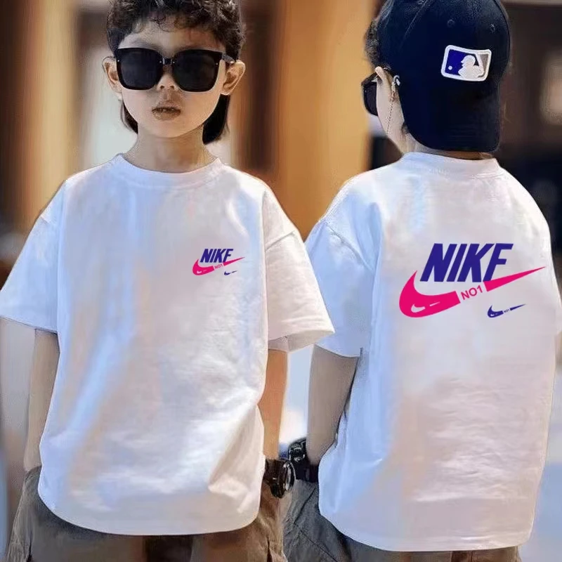 潮流时尚印花短袖夏季新款中大童潮牌时髦T恤亲子系