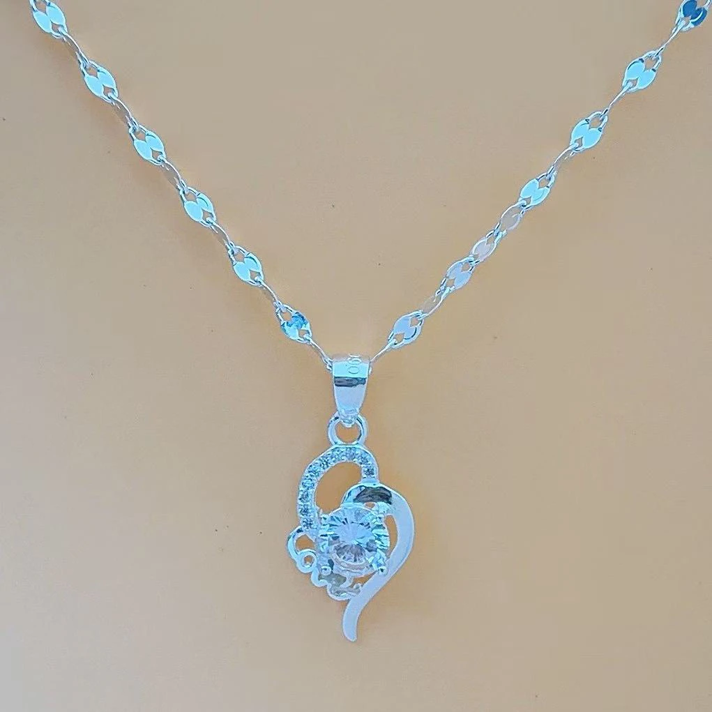 坠链均足银 【一套价】足银9999孔雀链➕足银LOVE倾心之恋吊坠