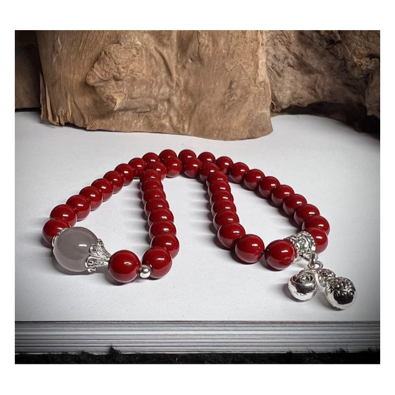 含辰砂工艺品S1183-朱砂红双圈手串（不带礼盒）