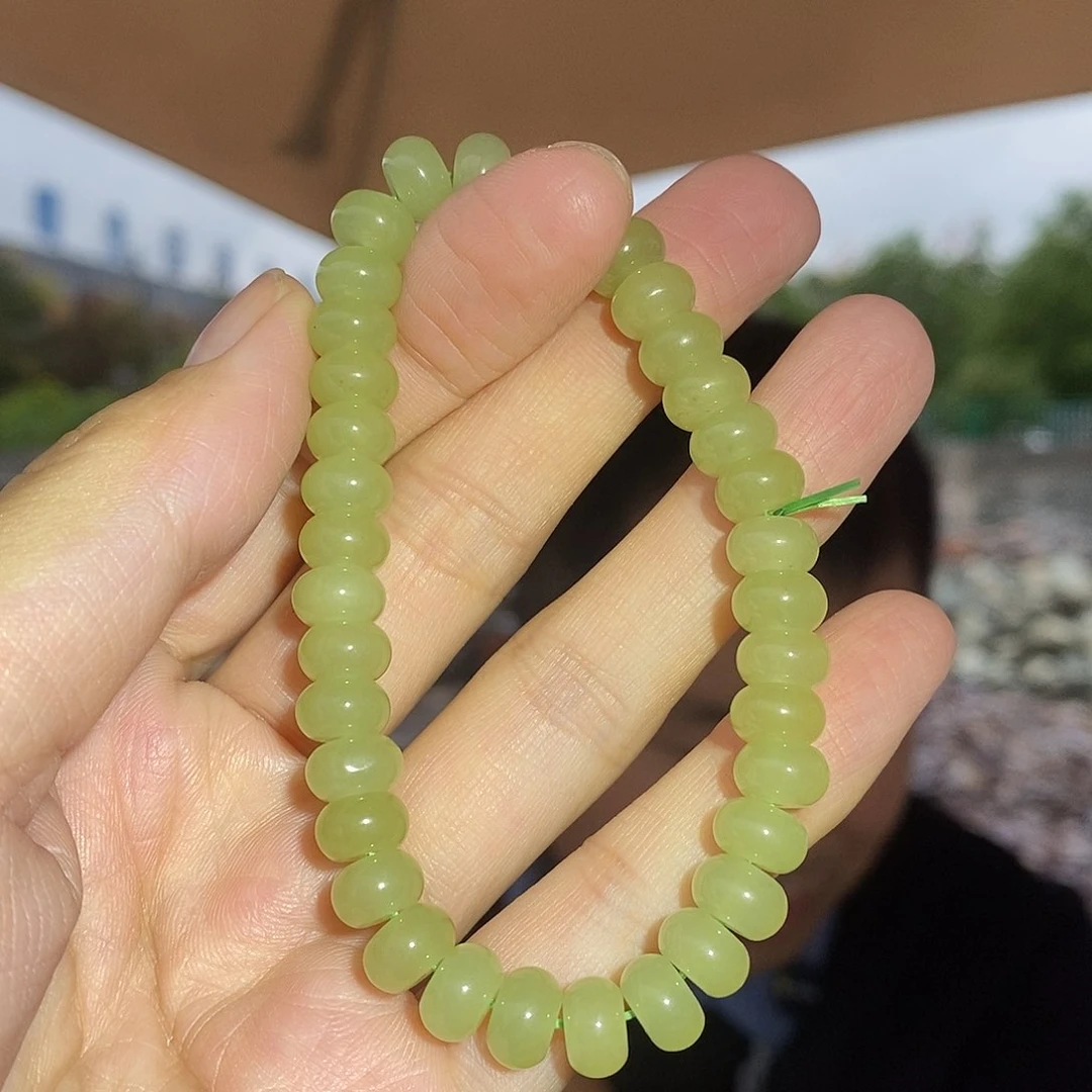 未镶嵌手链和田玉算盘珠