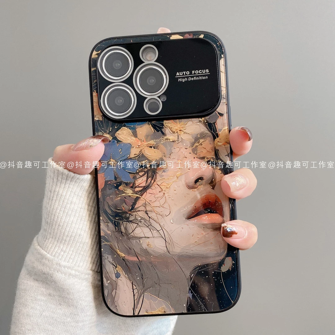 大视窗玻璃适用iPhone17promax苹果16手机壳15/14/13/12/11女孩潮