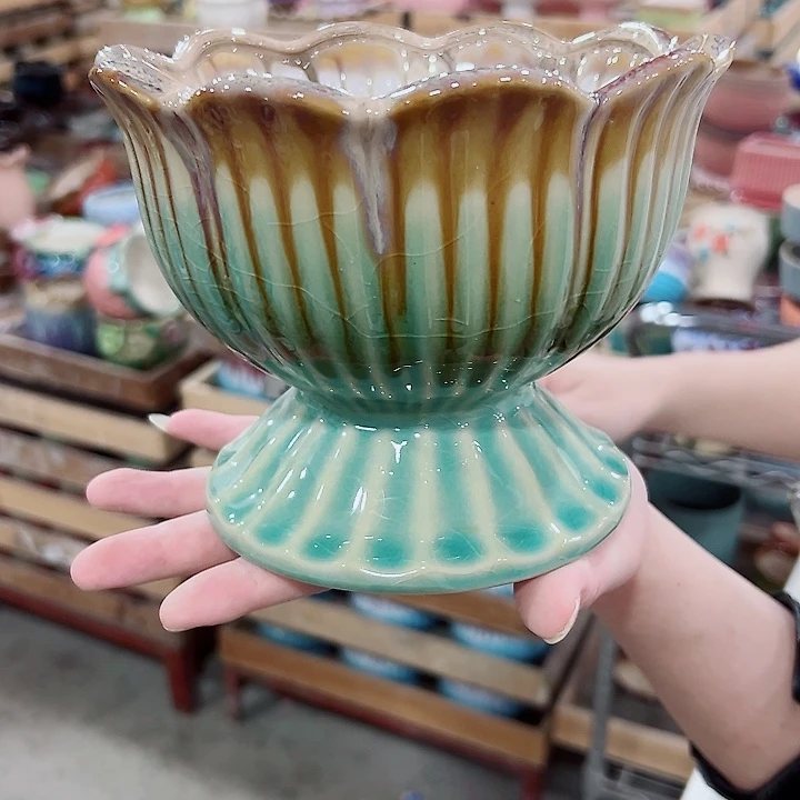 有孔.凑满10元发货多肉陶瓷花盆！