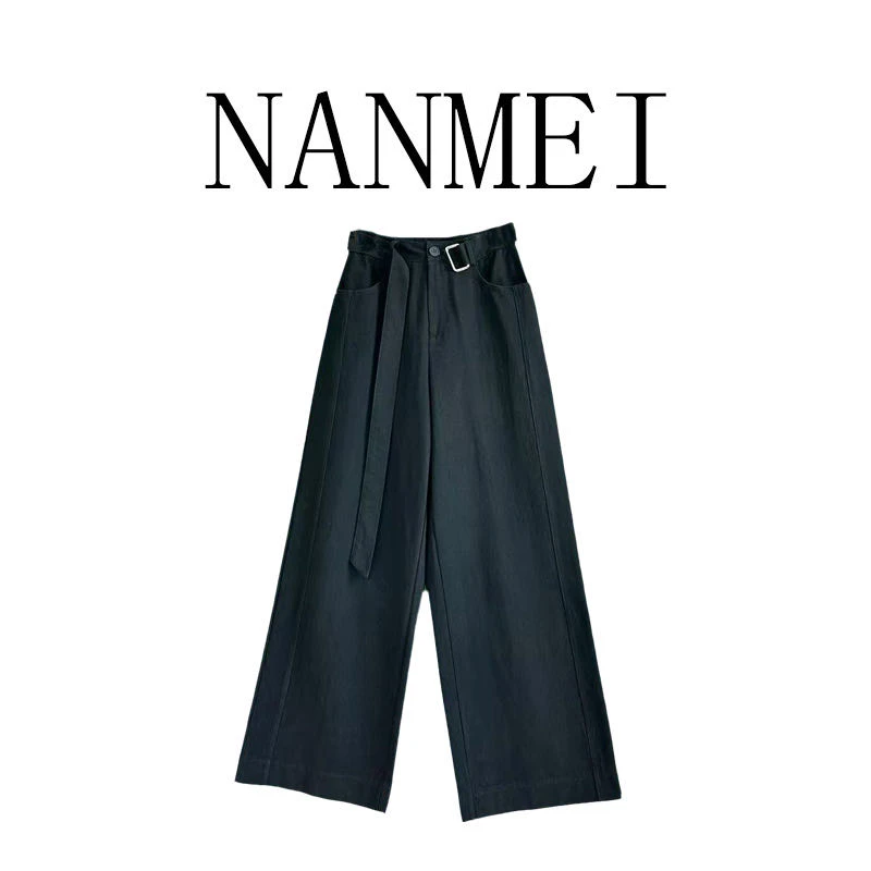 【简致慵懒】春季本布腰带直筒休闲裤（水洗棉）11031