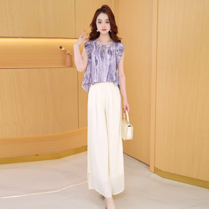 【两件套】夏季时尚女神修身洋气宽松气质休闲百搭显瘦减龄女装套