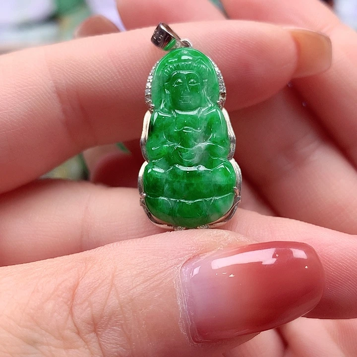 翡翠银S925镶嵌颈饰翡翠