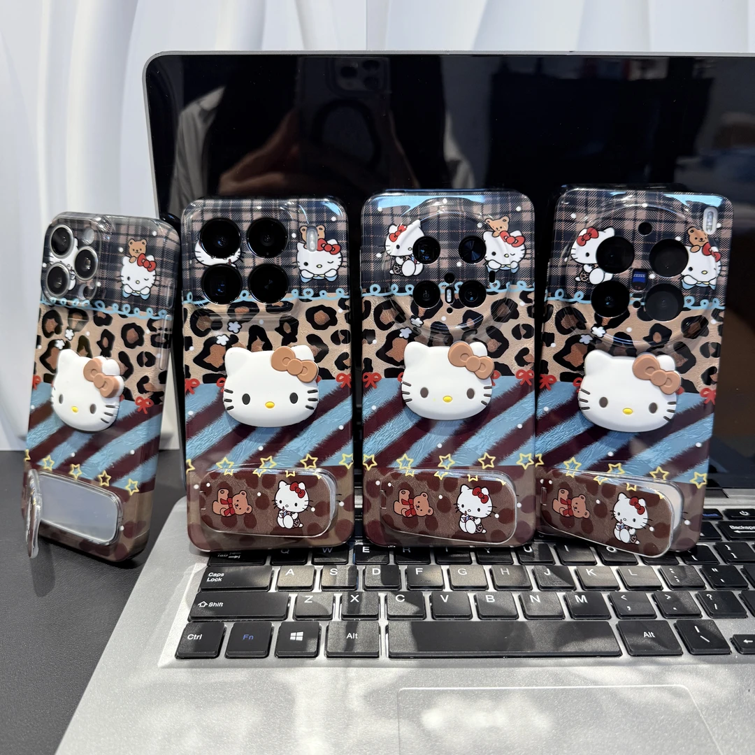 美拉德豹纹可爱猫适用苹果/华为/荣耀/OPPO/VIVO/小米手机壳防摔