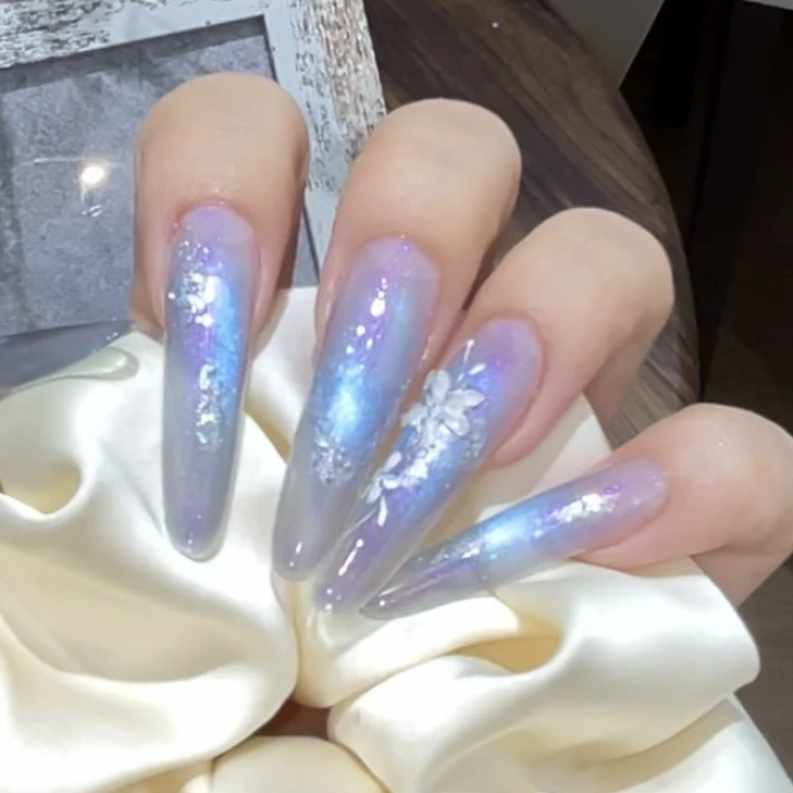 丹指鹤极光爆闪猫眼极光幻视高亮细密磁粉甲油胶美甲专用