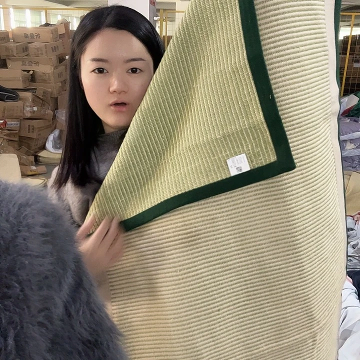 绿边沙发垫纯棉70.120