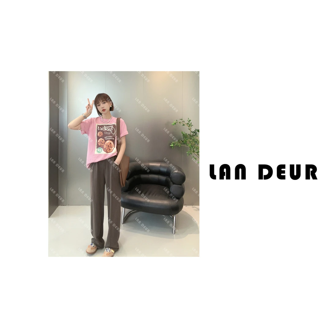 JIUJIU【暖梨】春夏多色休闲显瘦时尚宽松垂感拖地长裤