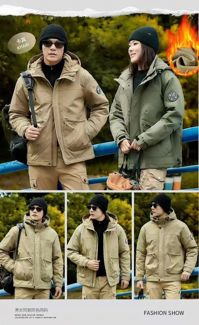 2025款冬季户外新品防风防水、内里加厚奥利绒连帽款极寒服