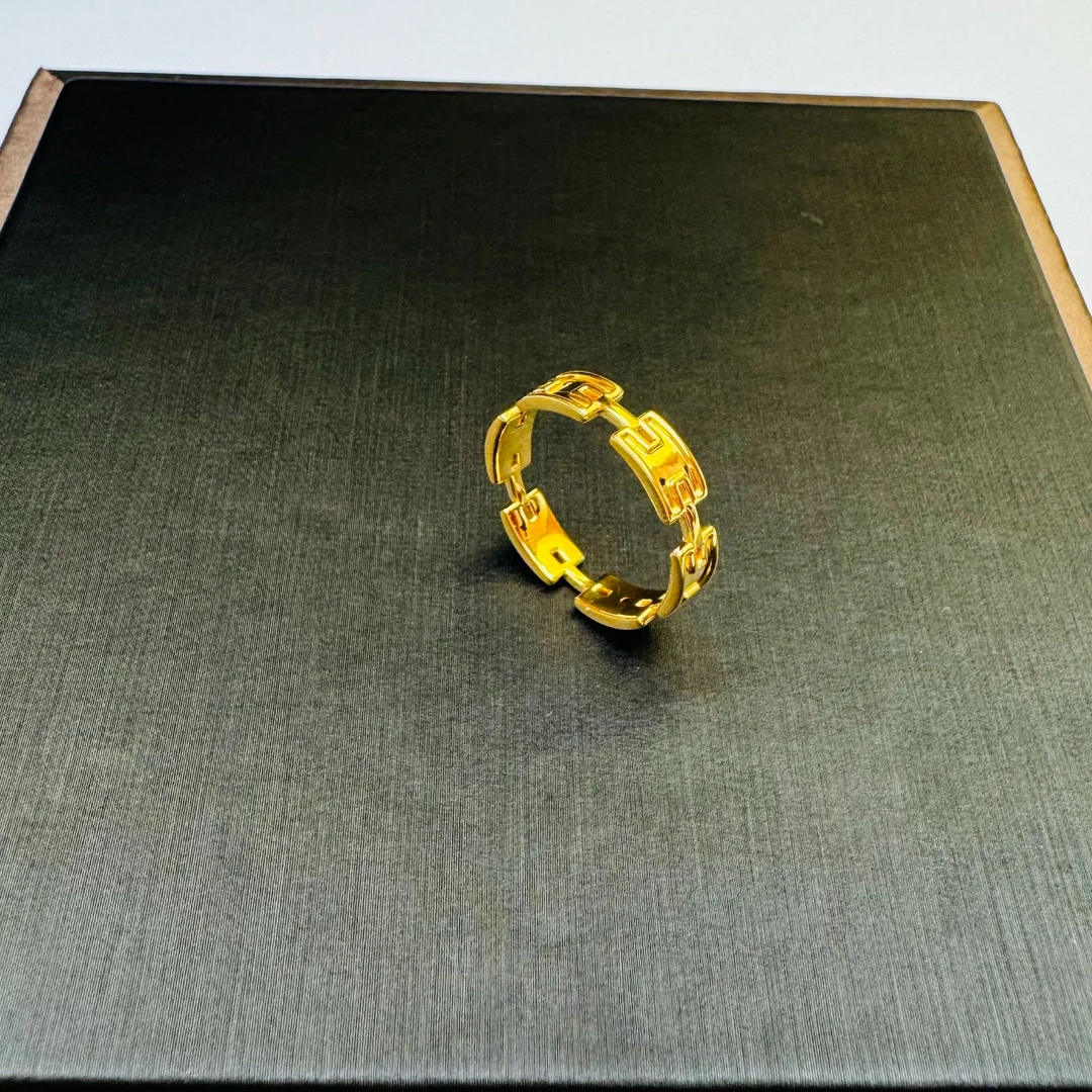 291#足金999  黄金H字母戒