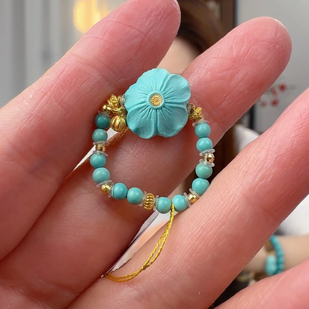 绿松石18K金镶嵌珠宝奇石