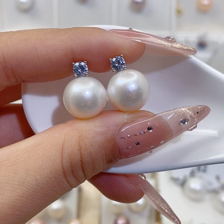 耳饰淡水珍珠银S925镶嵌