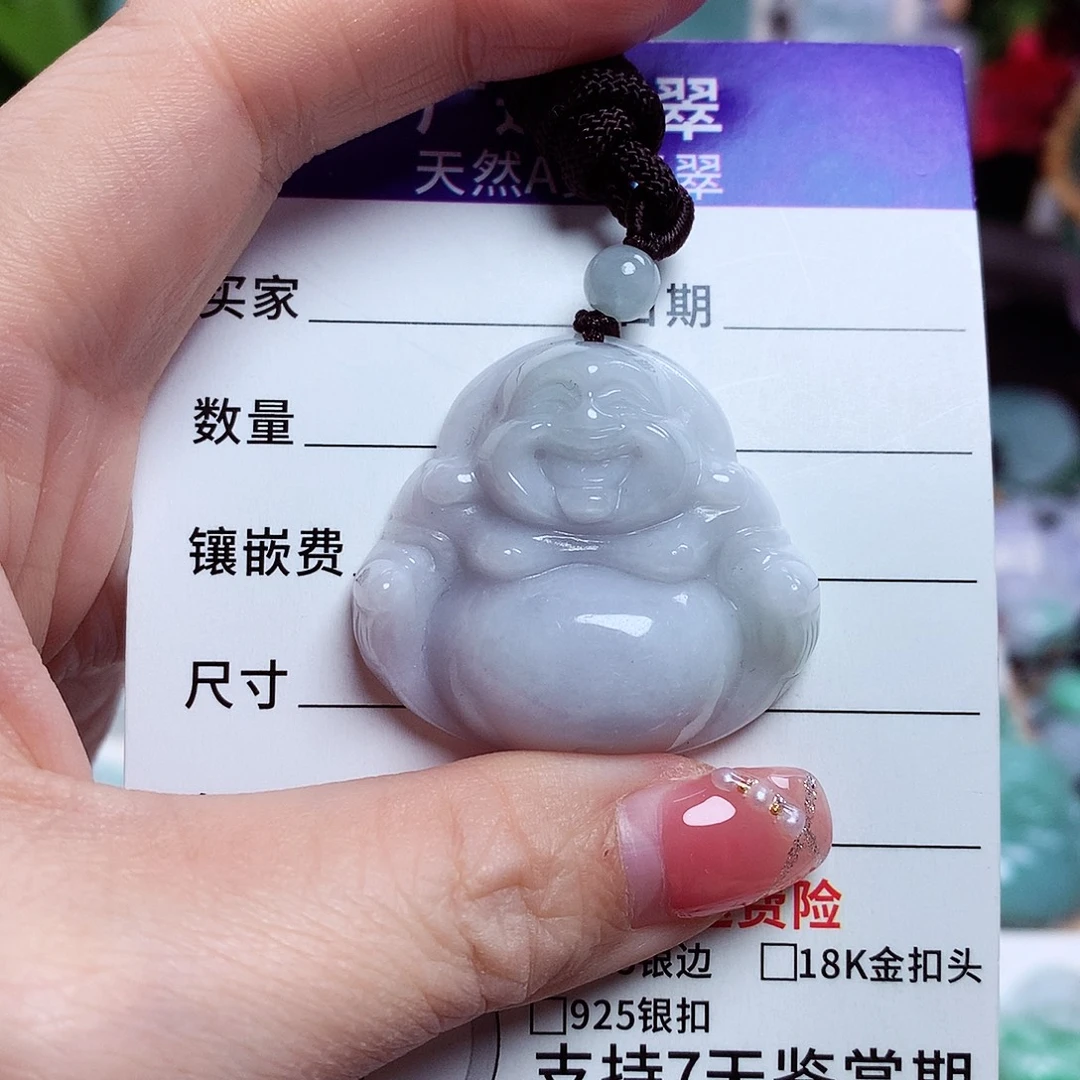 翡翠未镶嵌颈饰佛公03