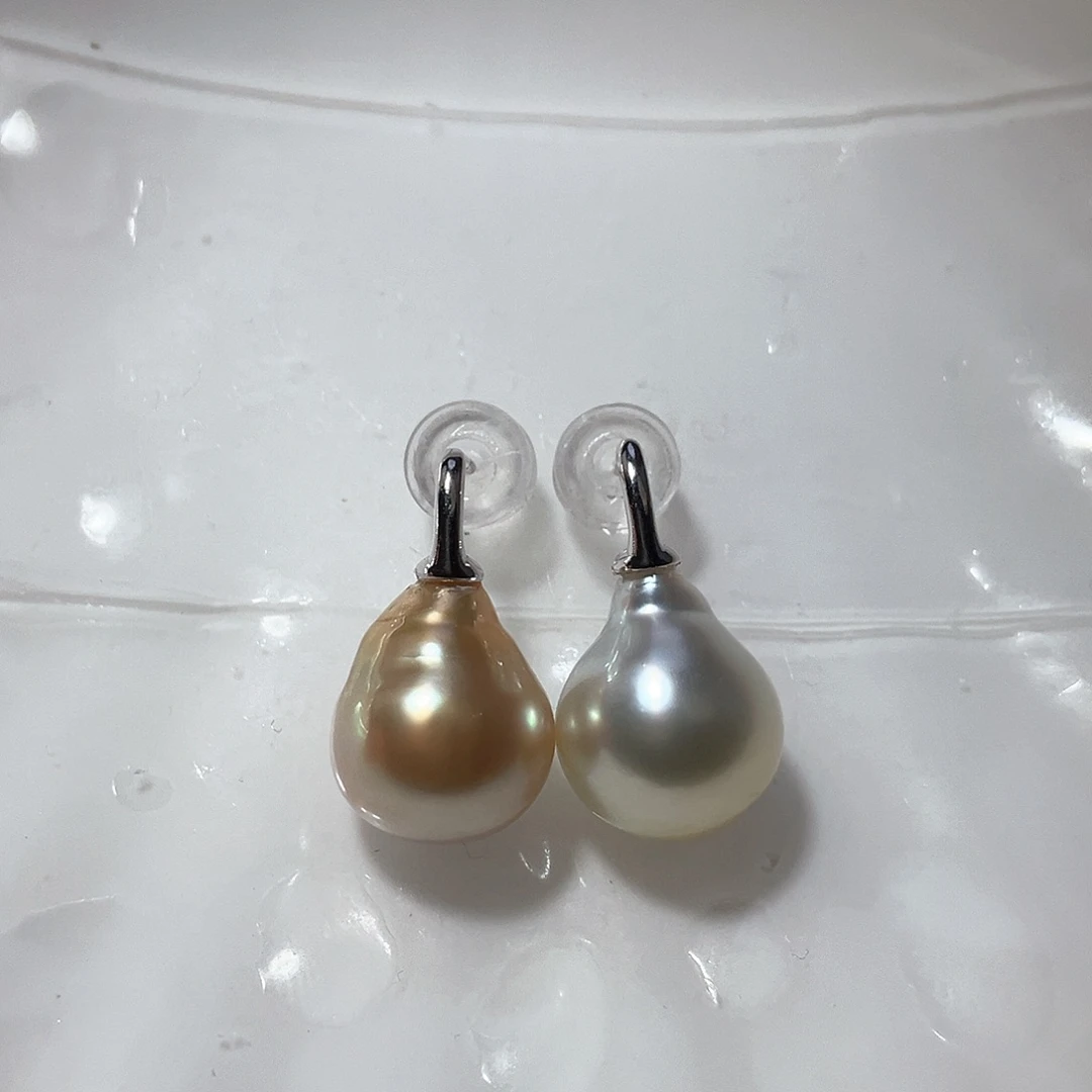 银S925镶嵌海水珍珠耳饰