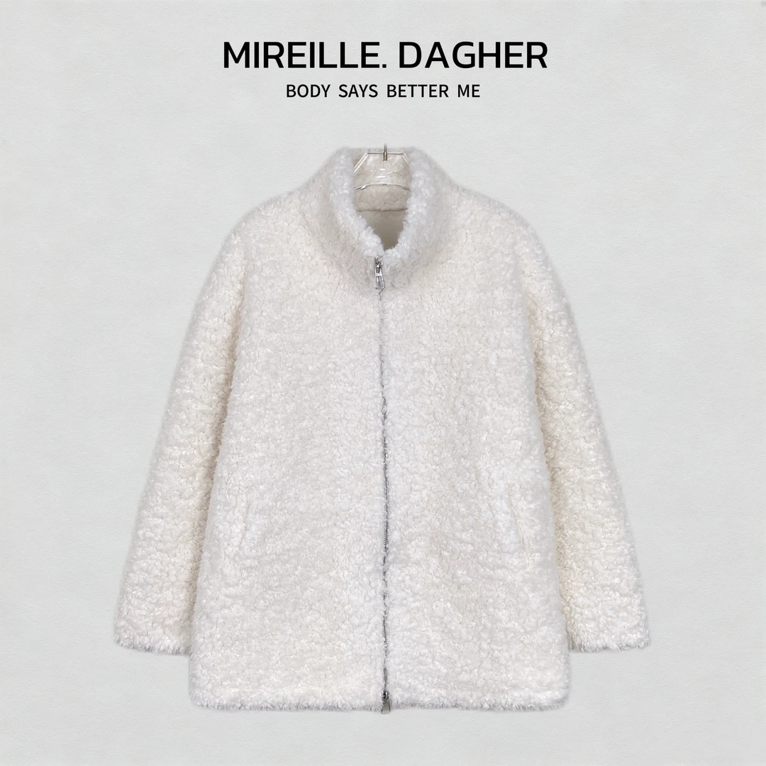 米莱Jiaer/冬季时尚拉链长长款休闲宽松版外套30034