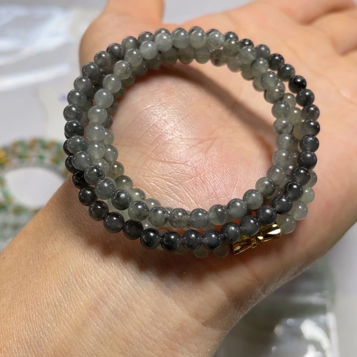 定制翡翠未镶嵌冰乌鸡小米珠