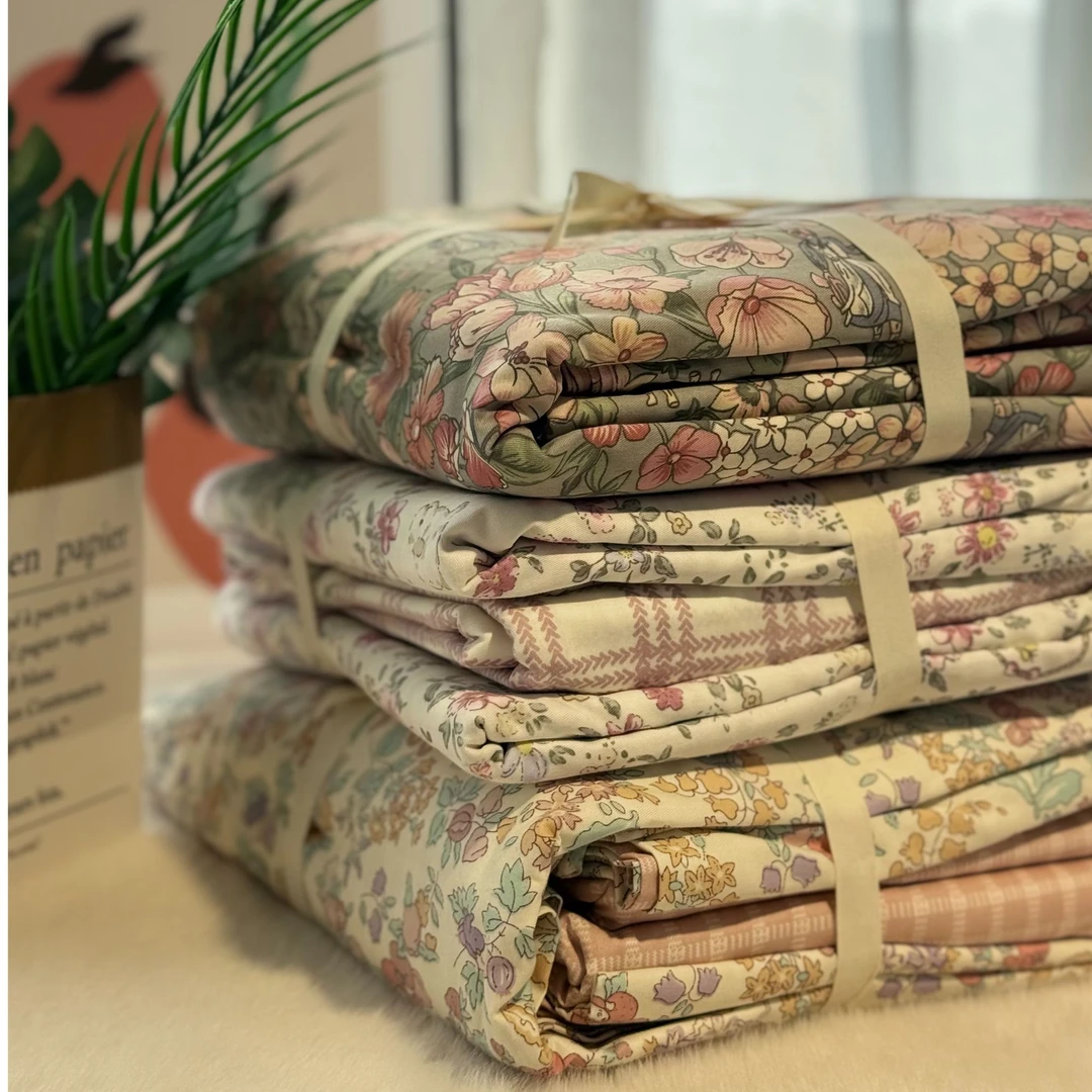 英国秋冬四件套小碎花复古风亲肤柔软床单