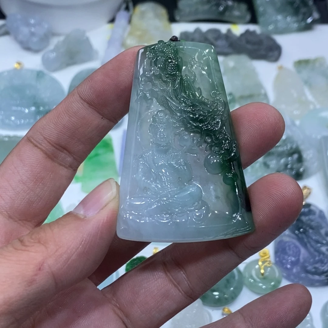 翡翠未镶嵌吊坠(不含链)大势至菩萨